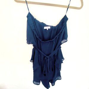 Parker Navy Tiered Short Romper